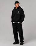 District Sweat Black — sweat à capuche oversize noir Cyber Corp. Label