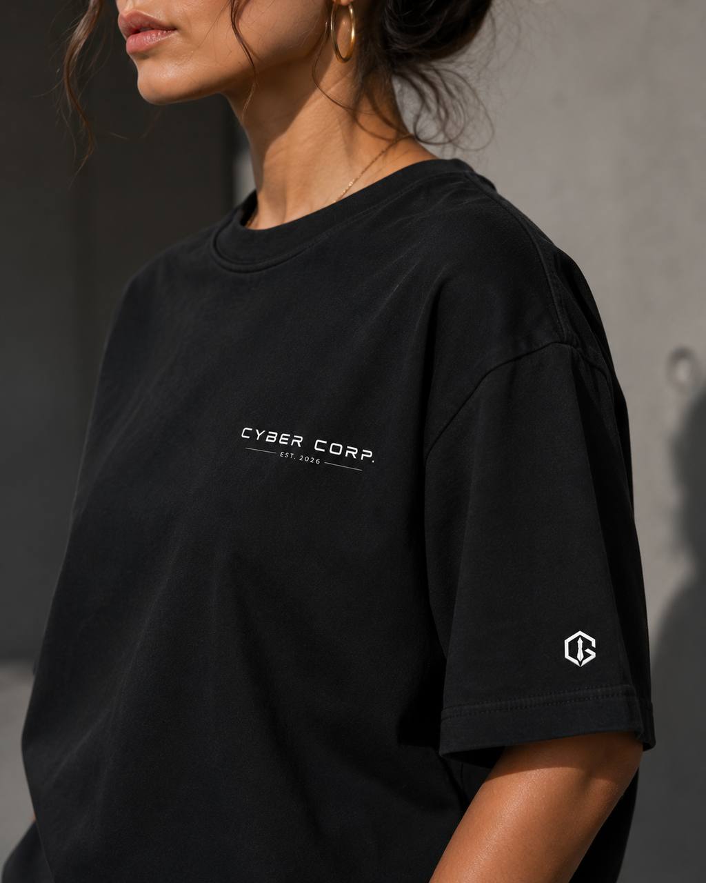 Détail du t-shirt Essential Tee Noir